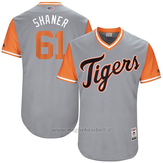 Maglia Baseball Uomo Detroit Tigers 2017 Little League World Series Shane Verdee Grigio